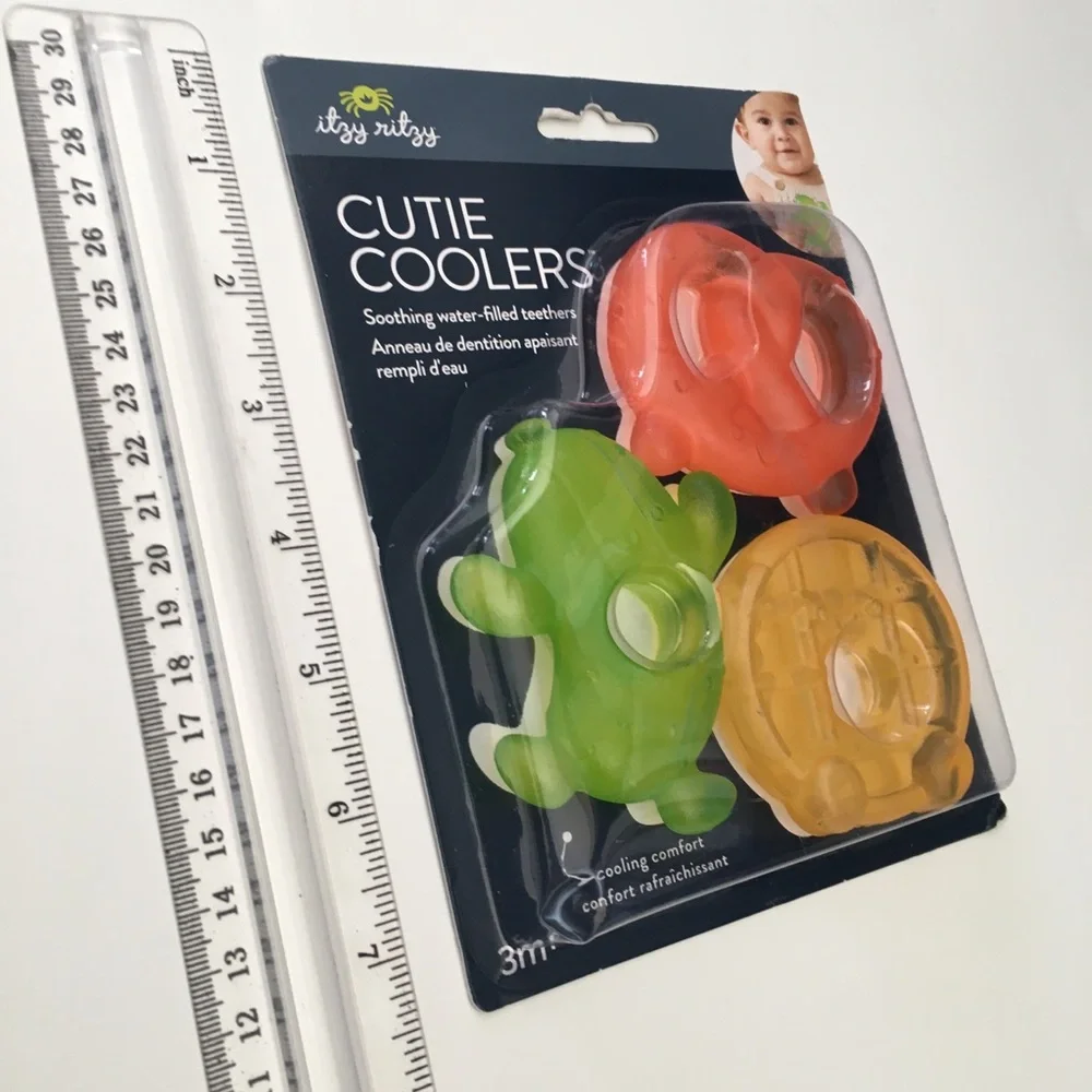 Itzy Ritzy Cutie Coolers Water filled Teether Set of 3 Soothes Gums NEW